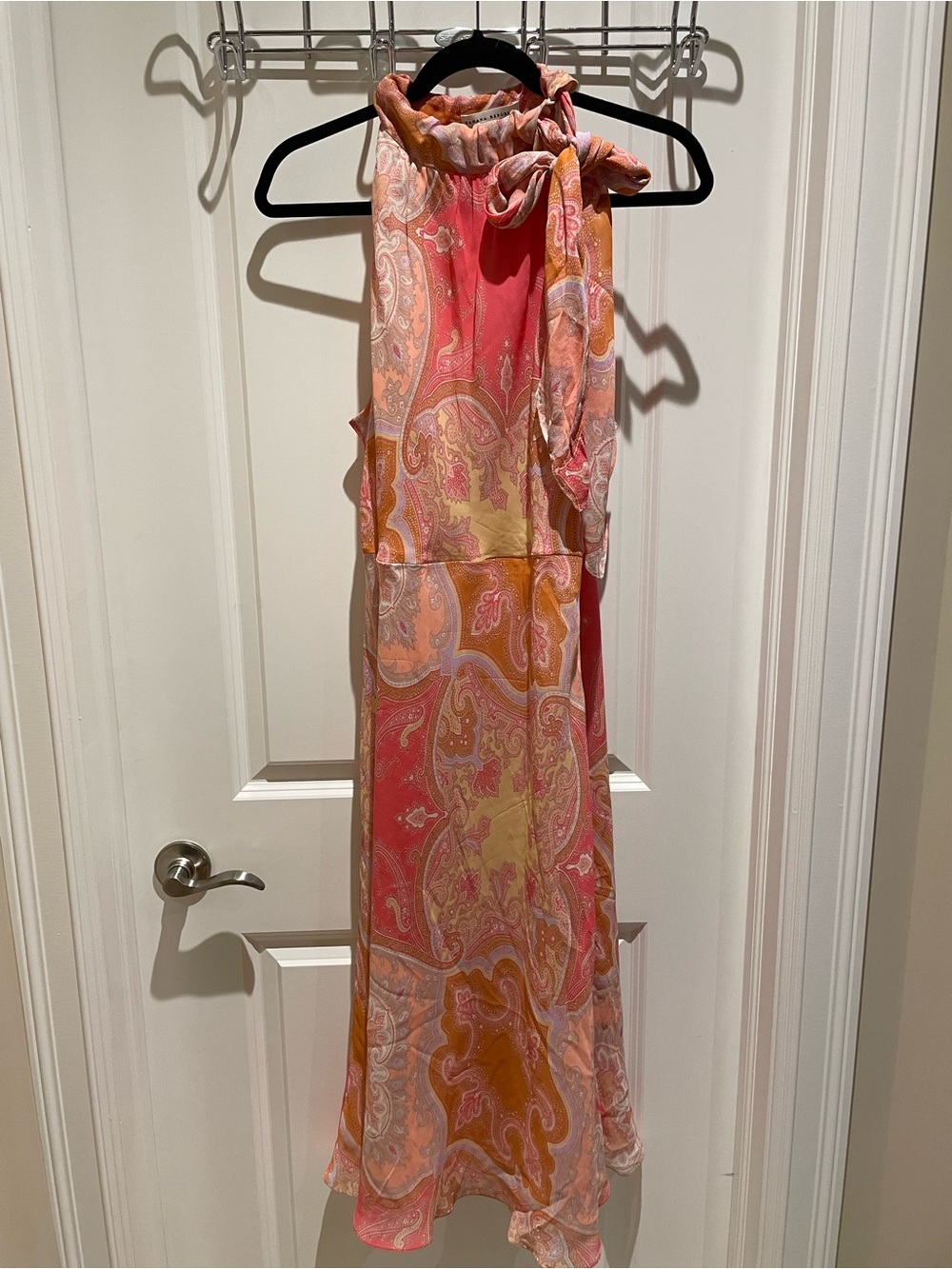 Banana Republic Pink & Peach Paisley Halter Dress